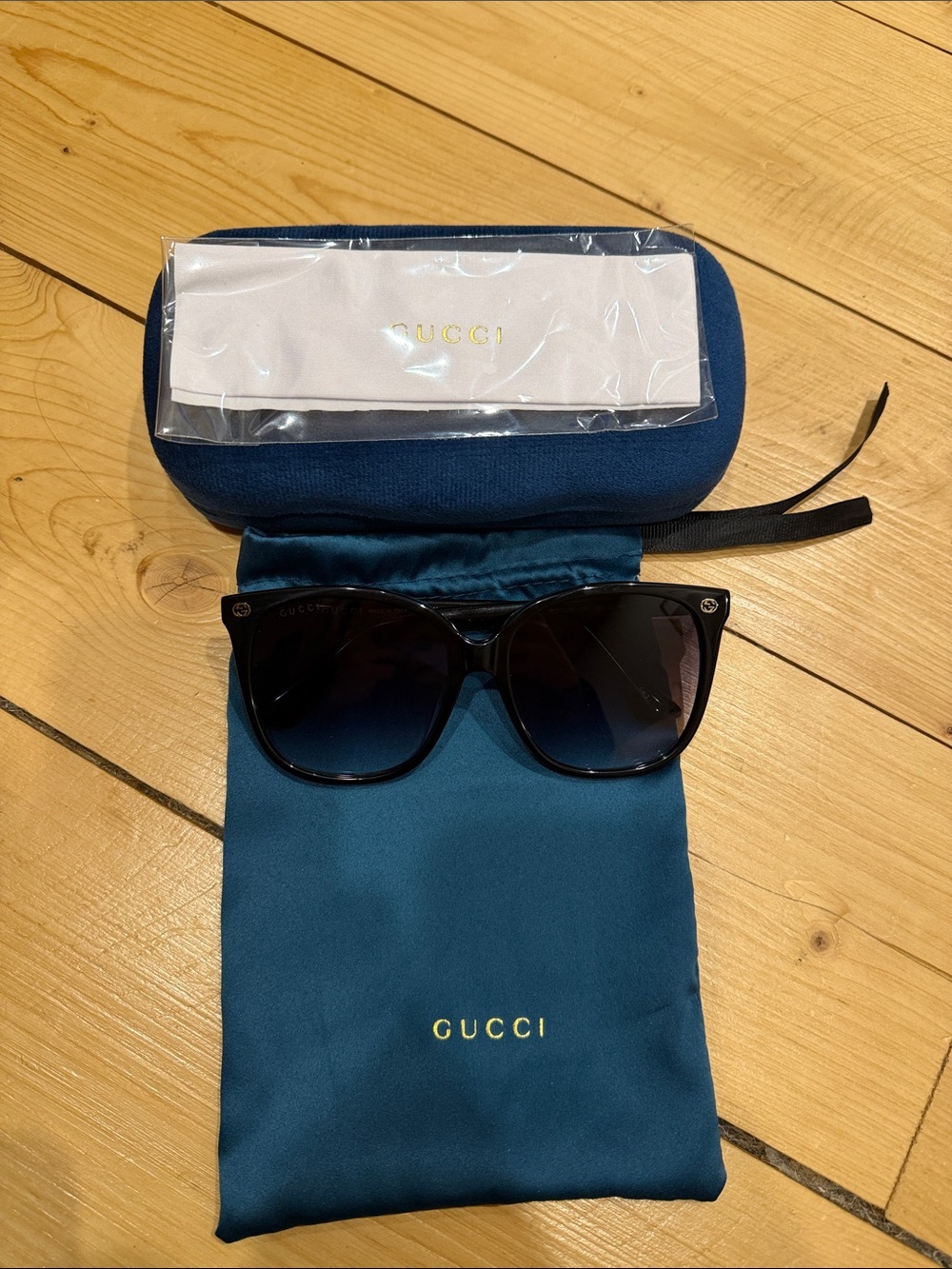 Gucci Style Black Gradient Cat-Eye Sunglasses